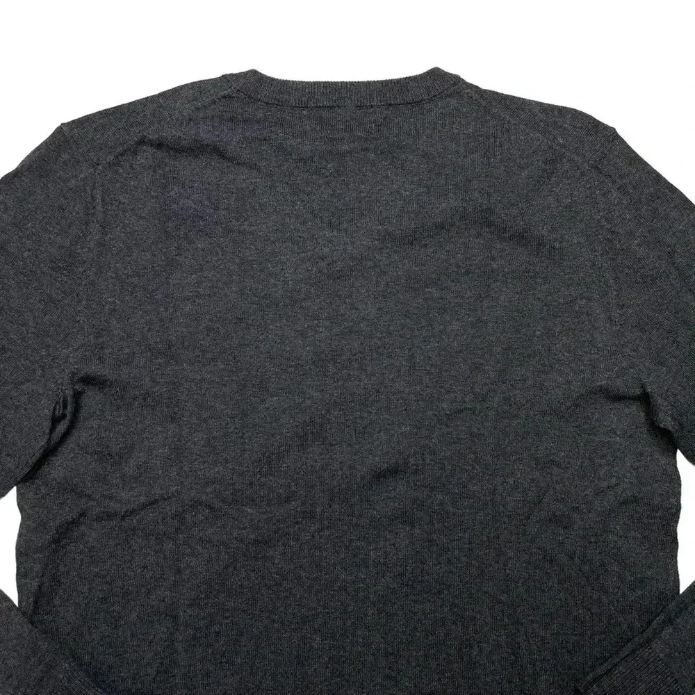 Alfani Solid Table Cotton Blend Dark Grey V-Neck Classic Fit Mens Sweater - Picture 8 of 10